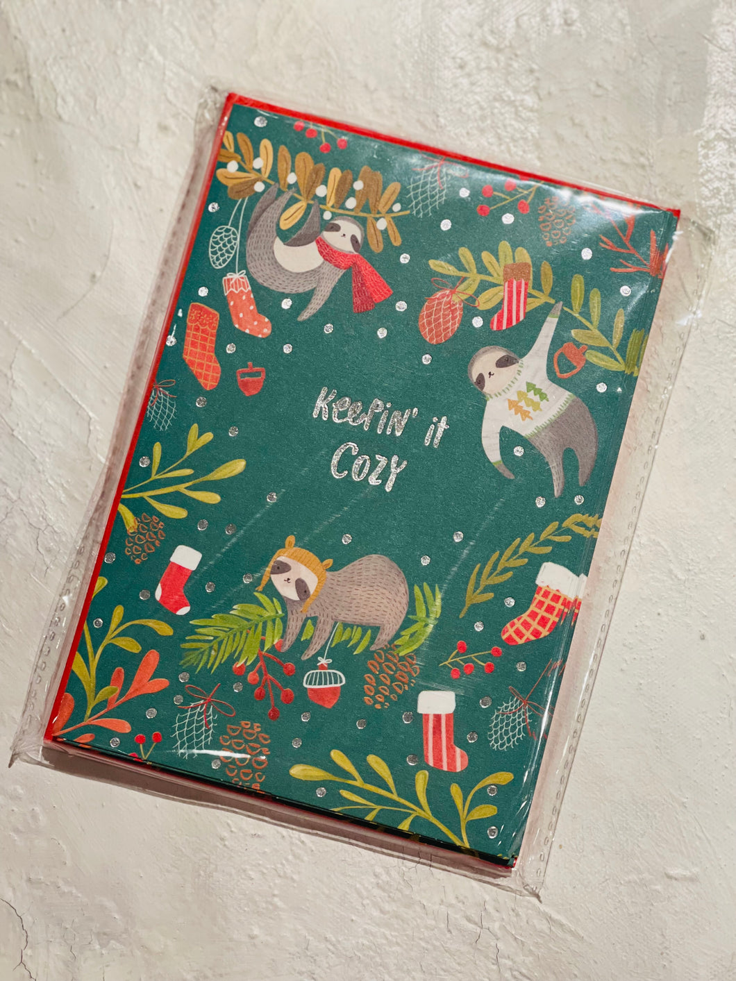 Sloths Keepin' it Cozy (10 Pack) - Christmas Cards