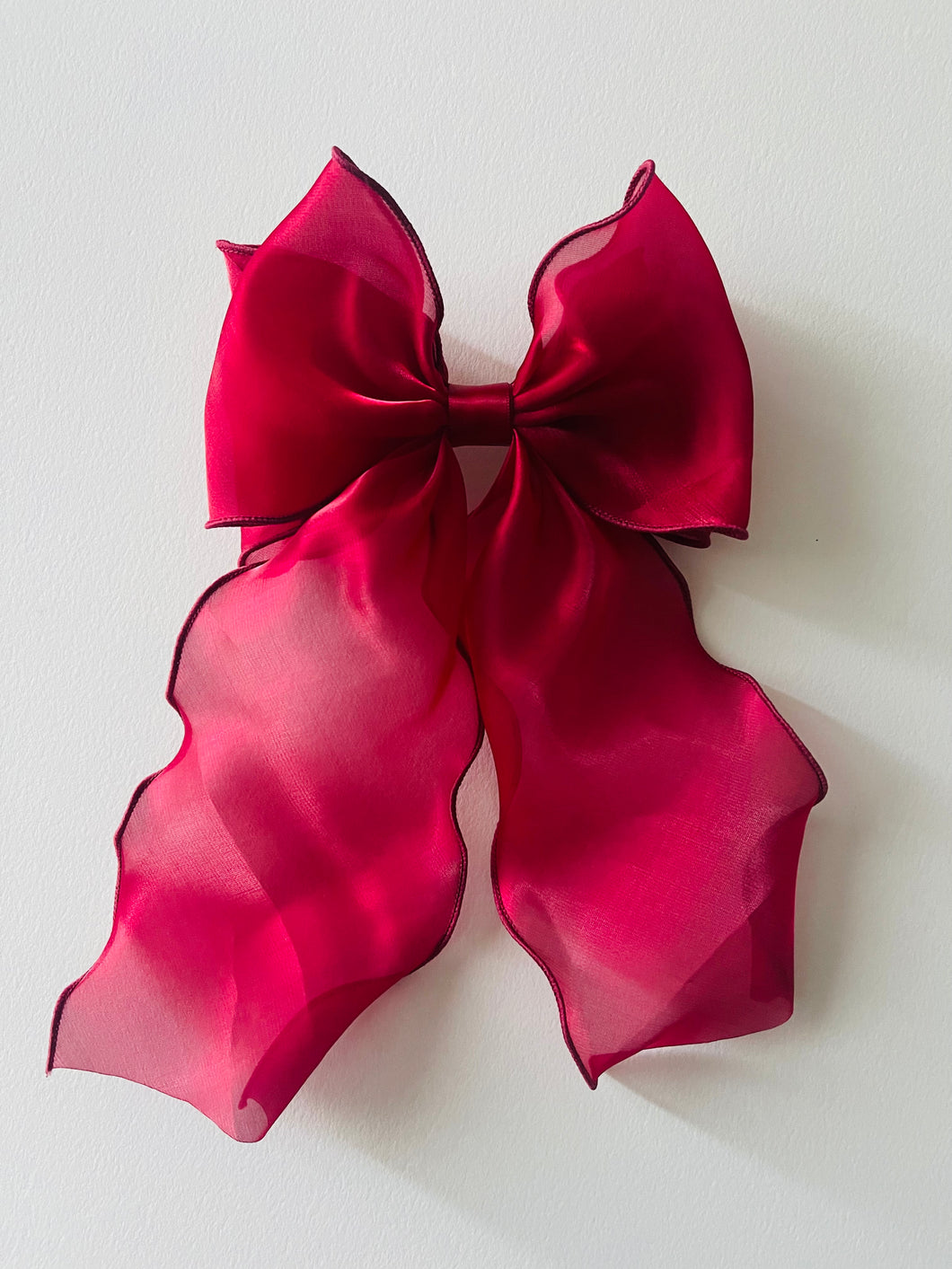 Big Red Double Bow Barrette: Red