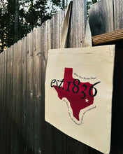 Load image into Gallery viewer, Est. 1836 Canvas Tote Bag- Southeast Texas Series
