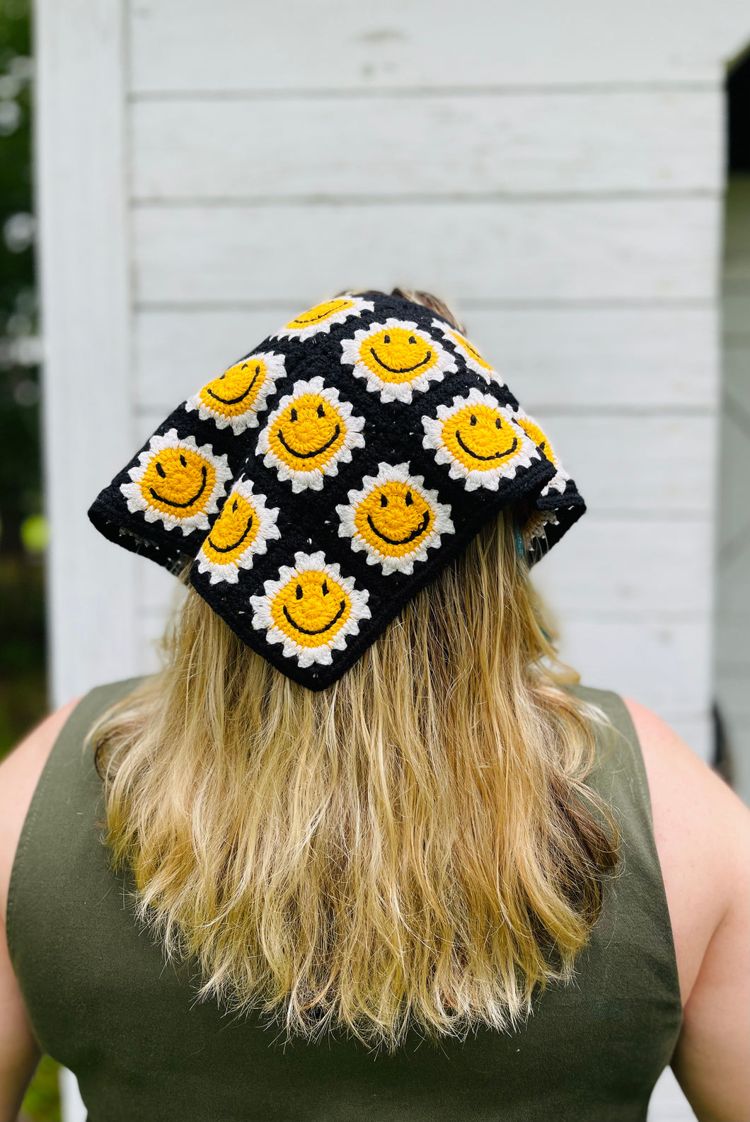 Crochet Smiley Bandana Tie