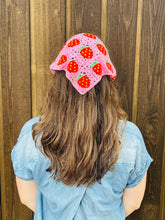 Load image into Gallery viewer, Crochet Strawberry Bandana Tie
