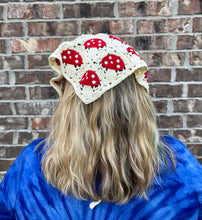 Load image into Gallery viewer, Crochet Mushroom Bandana Tie
